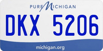 MI license plate DKX5206