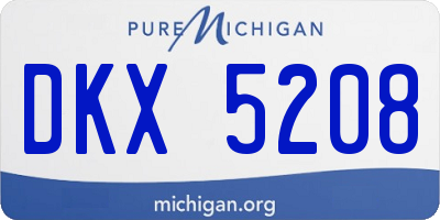 MI license plate DKX5208