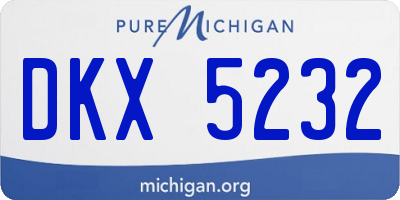MI license plate DKX5232