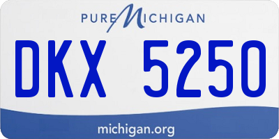 MI license plate DKX5250