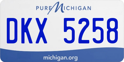 MI license plate DKX5258