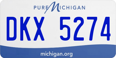 MI license plate DKX5274