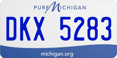 MI license plate DKX5283