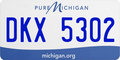 MI license plate DKX5302