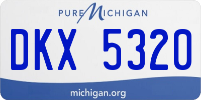 MI license plate DKX5320