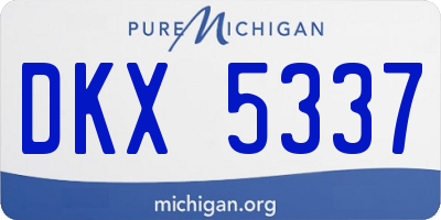 MI license plate DKX5337