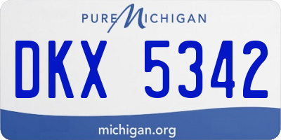 MI license plate DKX5342