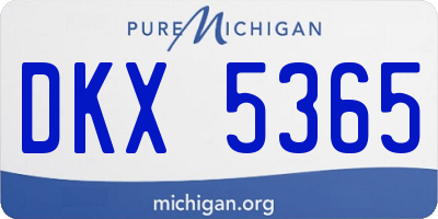 MI license plate DKX5365