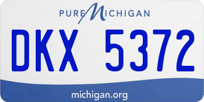 MI license plate DKX5372