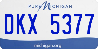 MI license plate DKX5377