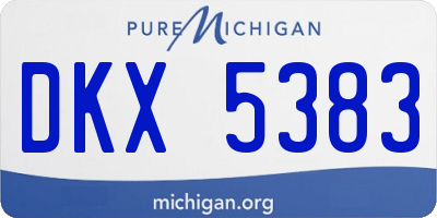 MI license plate DKX5383