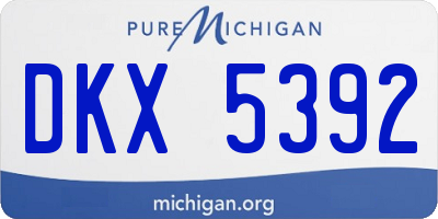 MI license plate DKX5392