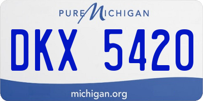 MI license plate DKX5420