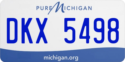 MI license plate DKX5498