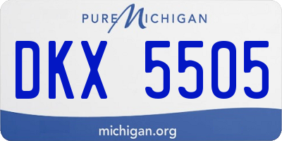 MI license plate DKX5505
