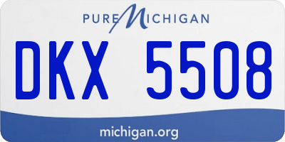 MI license plate DKX5508