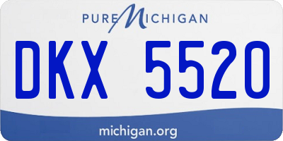 MI license plate DKX5520