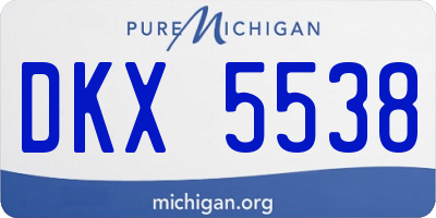 MI license plate DKX5538