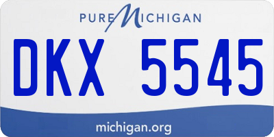 MI license plate DKX5545
