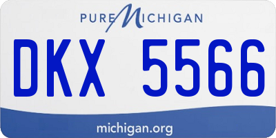 MI license plate DKX5566