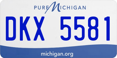 MI license plate DKX5581