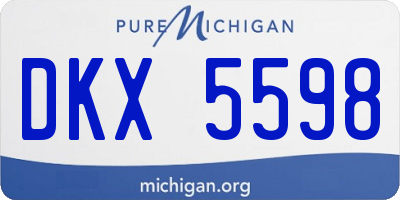 MI license plate DKX5598