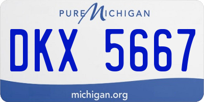 MI license plate DKX5667