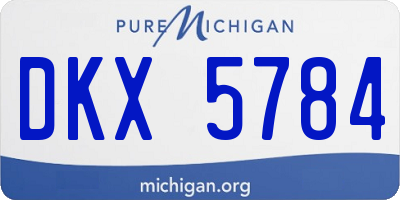MI license plate DKX5784