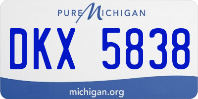 MI license plate DKX5838