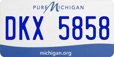 MI license plate DKX5858