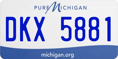 MI license plate DKX5881