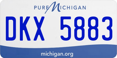 MI license plate DKX5883