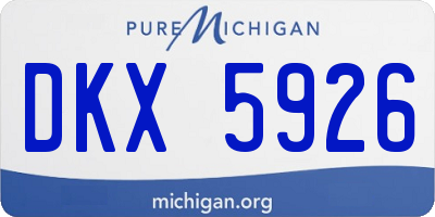 MI license plate DKX5926