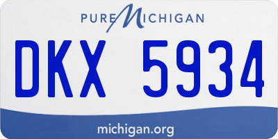 MI license plate DKX5934