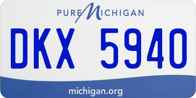 MI license plate DKX5940