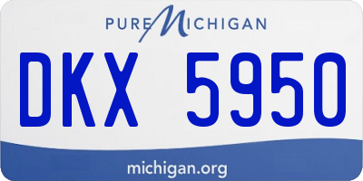 MI license plate DKX5950