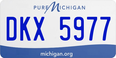 MI license plate DKX5977