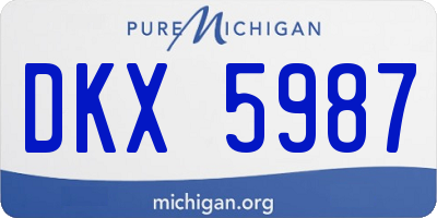 MI license plate DKX5987