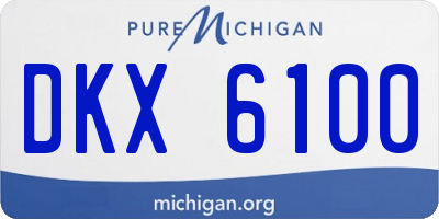 MI license plate DKX6100
