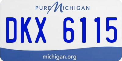 MI license plate DKX6115