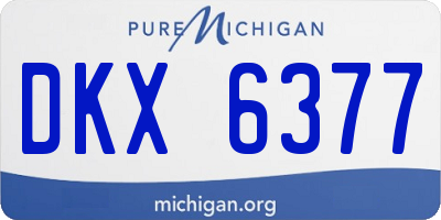 MI license plate DKX6377
