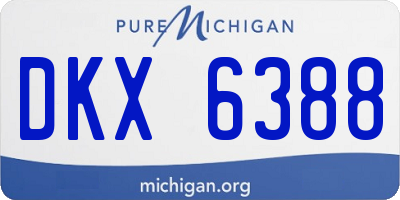 MI license plate DKX6388