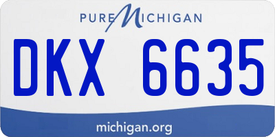 MI license plate DKX6635