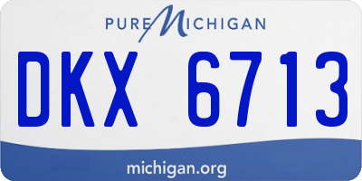 MI license plate DKX6713