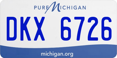 MI license plate DKX6726