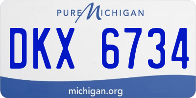 MI license plate DKX6734