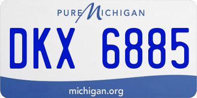 MI license plate DKX6885