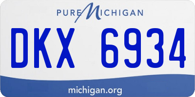 MI license plate DKX6934