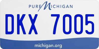 MI license plate DKX7005