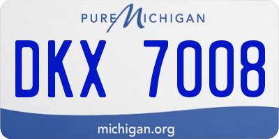 MI license plate DKX7008